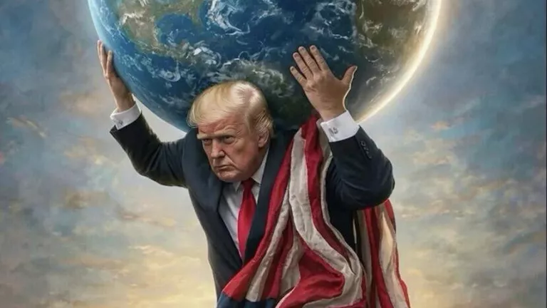 Трамп представив себе у вигляді атланта, що несе Землю